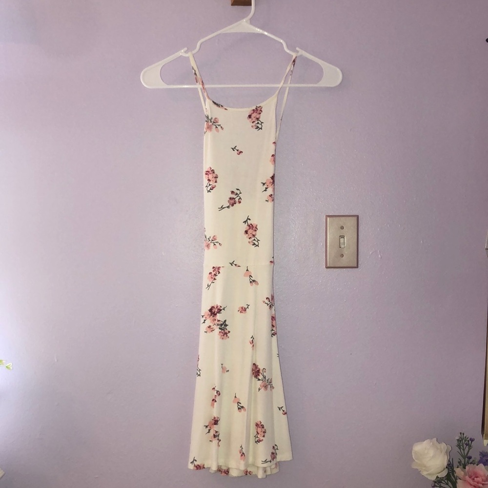 Garage crème floral backless dress XS